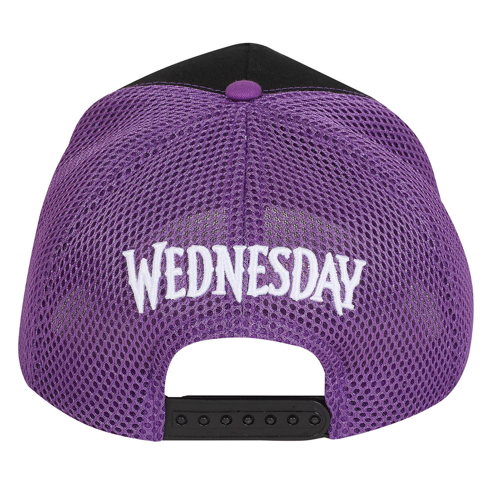Purple-Black - Back - Wednesday Nevermore Logo Baseball Cap