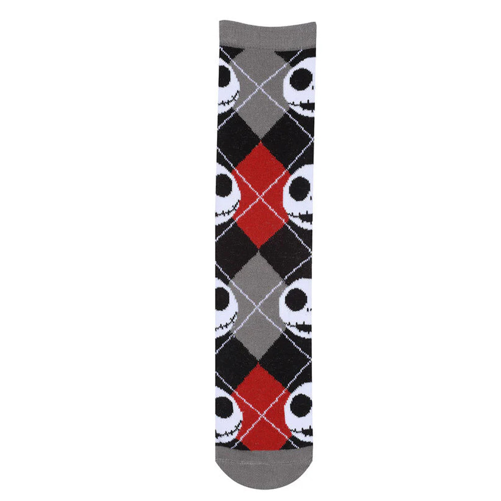 Black-Red-Grey - Front - Nightmare Before Christmas Unisex Adult Jack Skellington Logo Socks