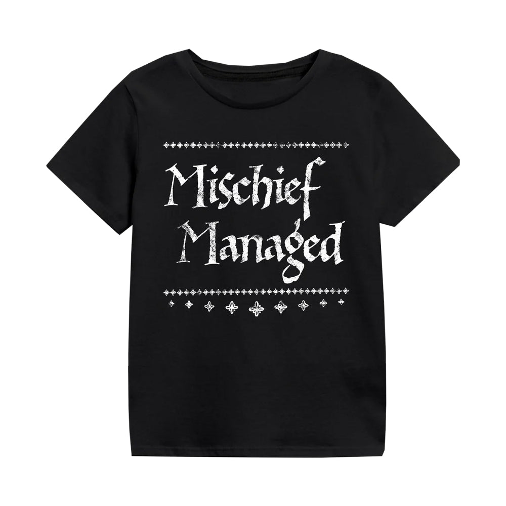 Black - Front - Harry Potter Childrens-Kids Solemnly Swear Back Print T-Shirt