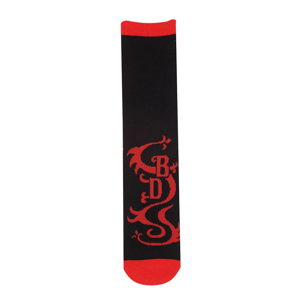 Black-Red - Back - Tokyo Revengers Unisex Adult Black Dragon Socks