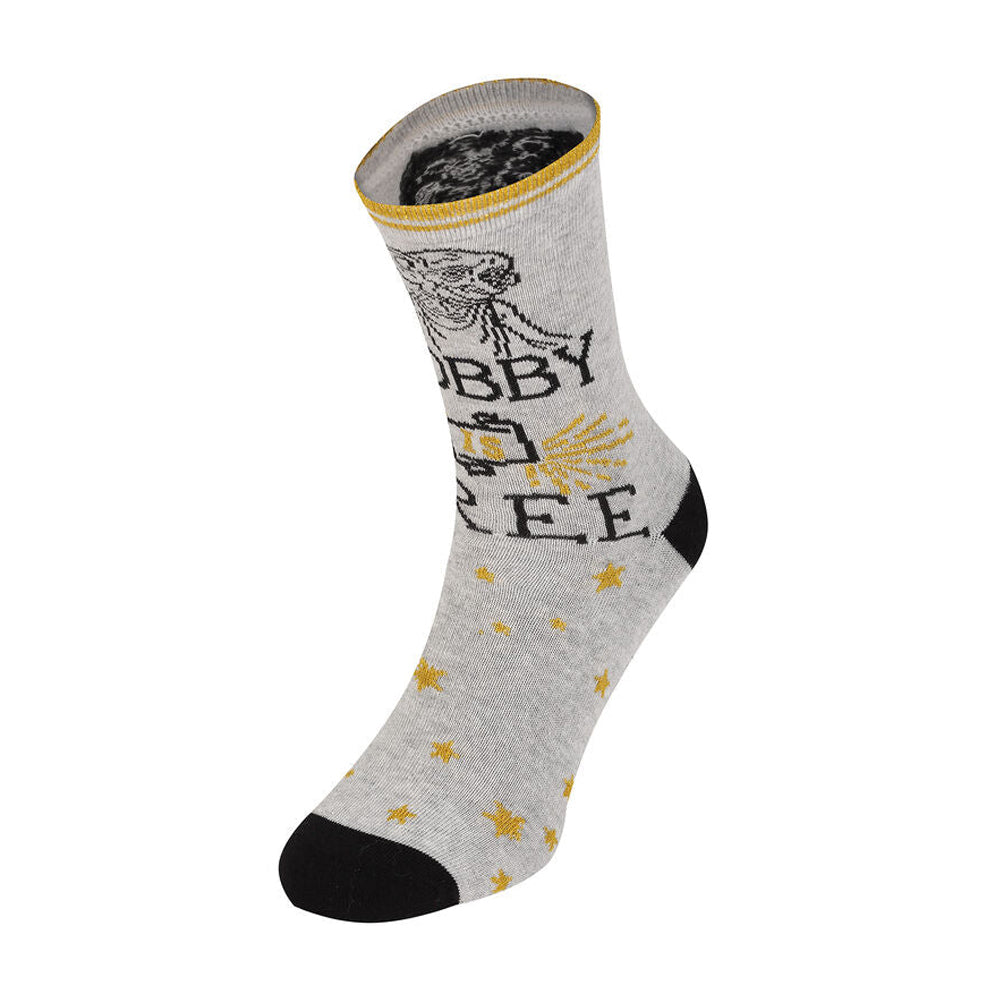 Grey - Back - Harry Potter Unisex Adult Dobby Is Free Socks