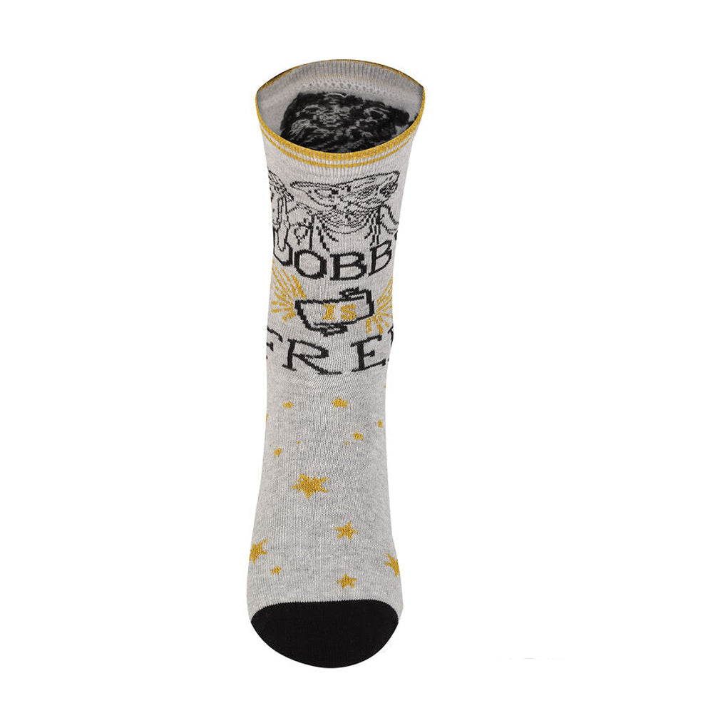 Grey - Side - Harry Potter Unisex Adult Dobby Is Free Socks