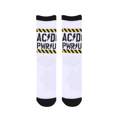 White-Black-Yellow - Back - ACDC Unisex Adult Power Up Socks (Pack of 2)
