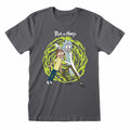 Charcoal - Front - Rick And Morty Unisex Adult Spiral T-Shirt