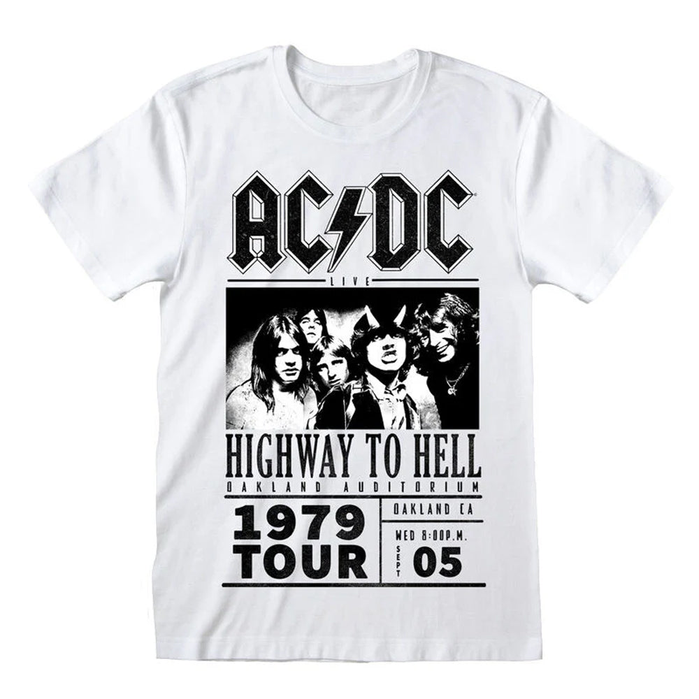 White - Front - AC-DC Unisex Adult Highway To Hell 1979 Tour T-Shirt