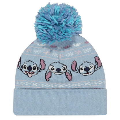 Blue - Back - Lilo & Stitch Pom Pom Skiing Beanie