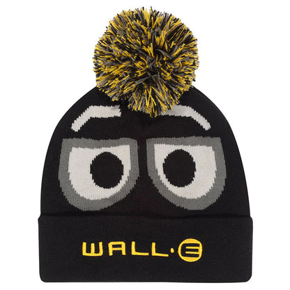Black - Front - Wall-E Unisex Adult Face Pom Pom Beanie