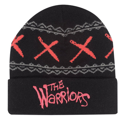 Black-Red - Front - The Warriors Unisex Adult Logo Acrylic Beanie