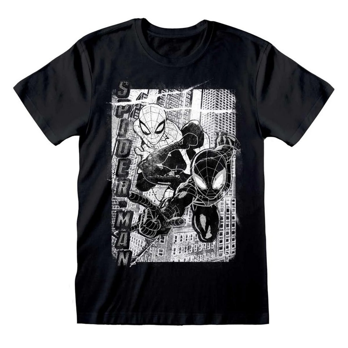 Black - Front - Spider-Man Unisex Adult Mono T-Shirt