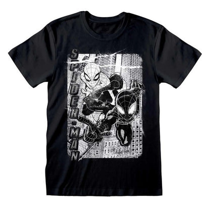 Black - Front - Spider-Man Unisex Adult Mono T-Shirt