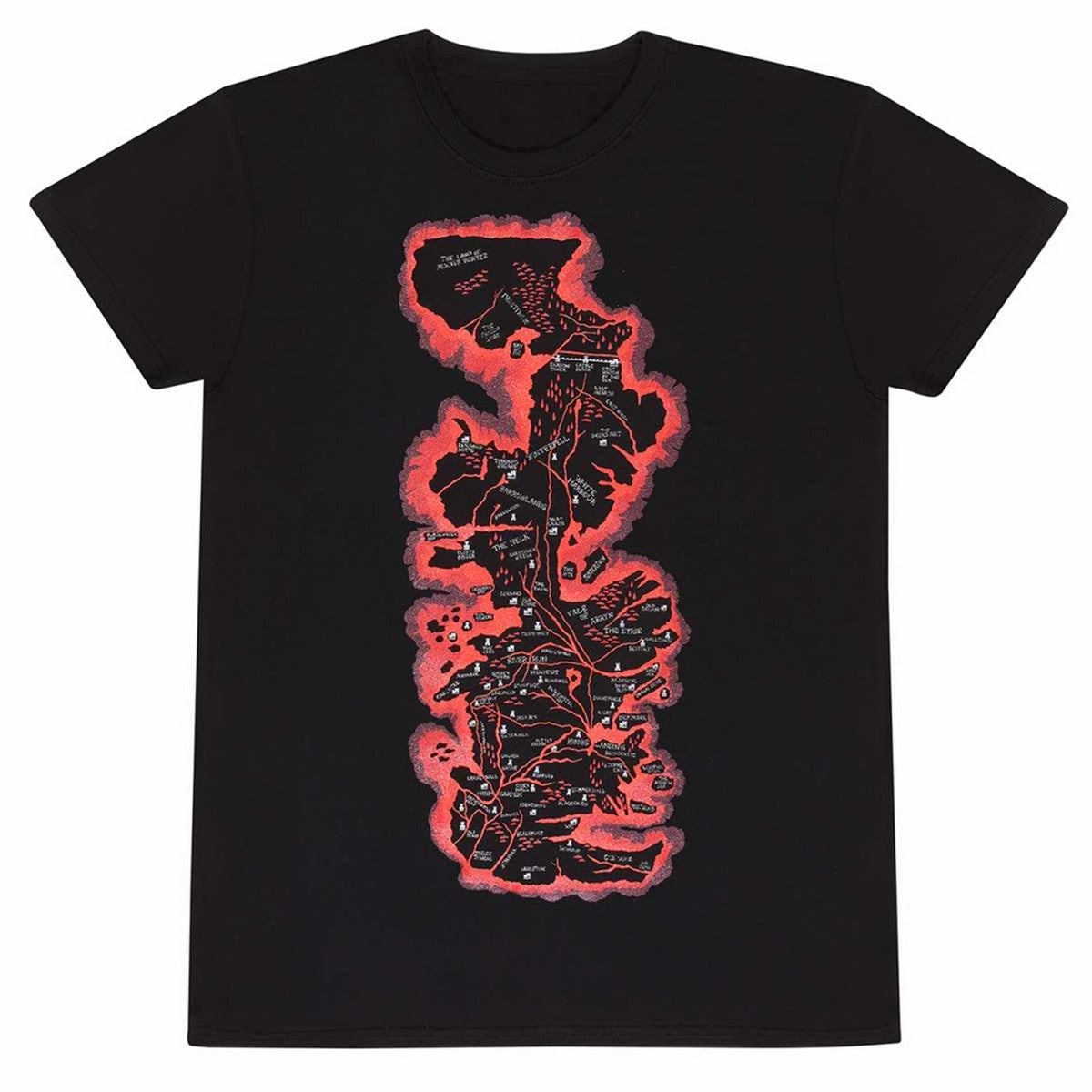 Black - Front - House Of The Dragon Unisex Adult Map T-Shirt