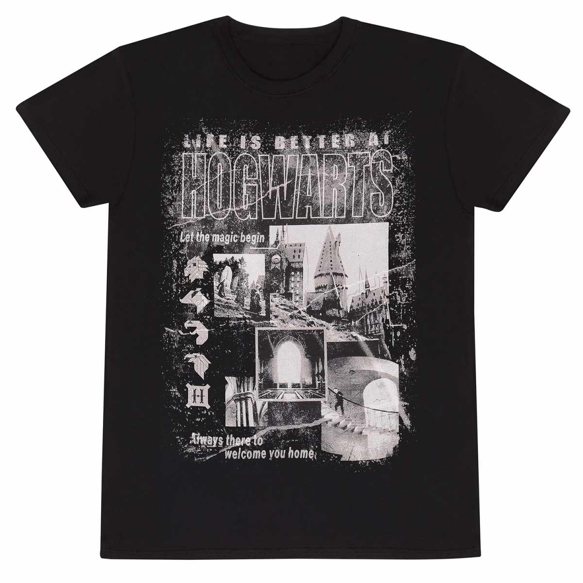 Black - Front - Harry Potter Unisex Adult Life Is Better At Hogwarts Mono T-Shirt