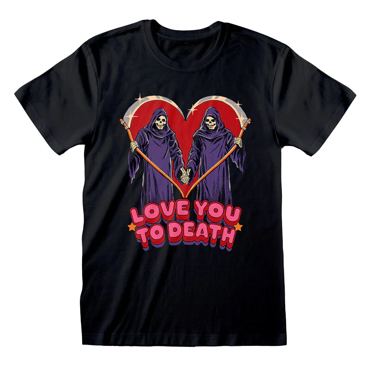 Black - Front - Steven Rhodes Unisex Adult Love You To Death T-Shirt