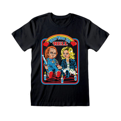Black - Front - Steven Rhodes Unisex Adult See You In Hell Chucky T-Shirt