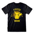 Black - Front - Pokemon Unisex Adult Pikachu Collegiate T-Shirt