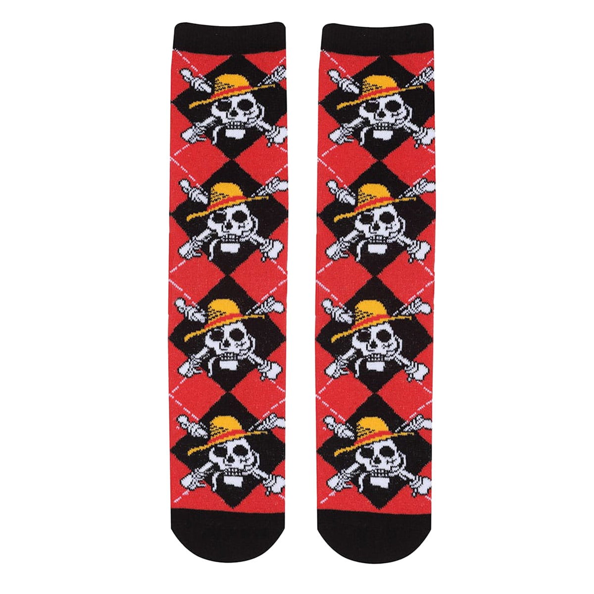 Red - Front - One Piece Unisex Adult Skull Logo Socks