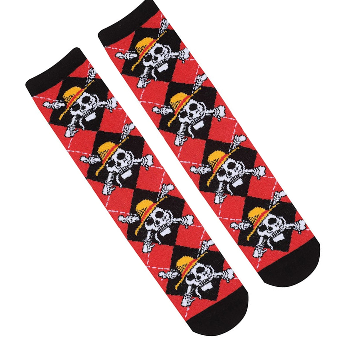 Red - Side - One Piece Unisex Adult Skull Logo Socks