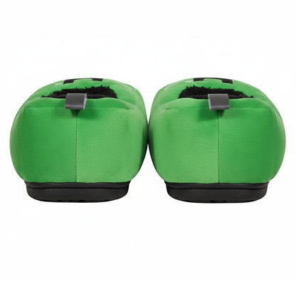 Green - Back - Minecraft Unisex Adult Creeper Slippers