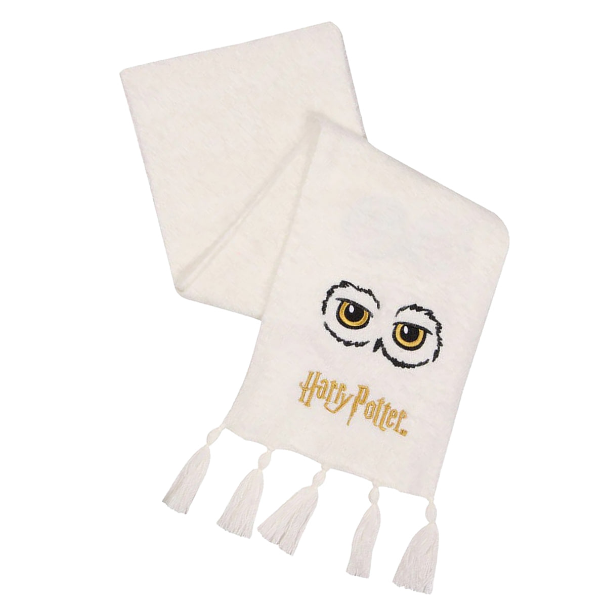 White-Black-Gold - Back - Harry Potter Hedwig Fluffy Scarf