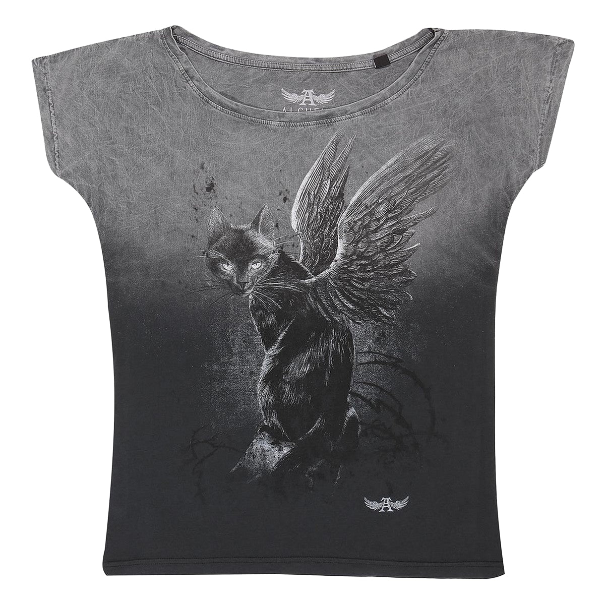 Grey - Front - Alchemy Womens-Ladies Nine Lives T-Shirt
