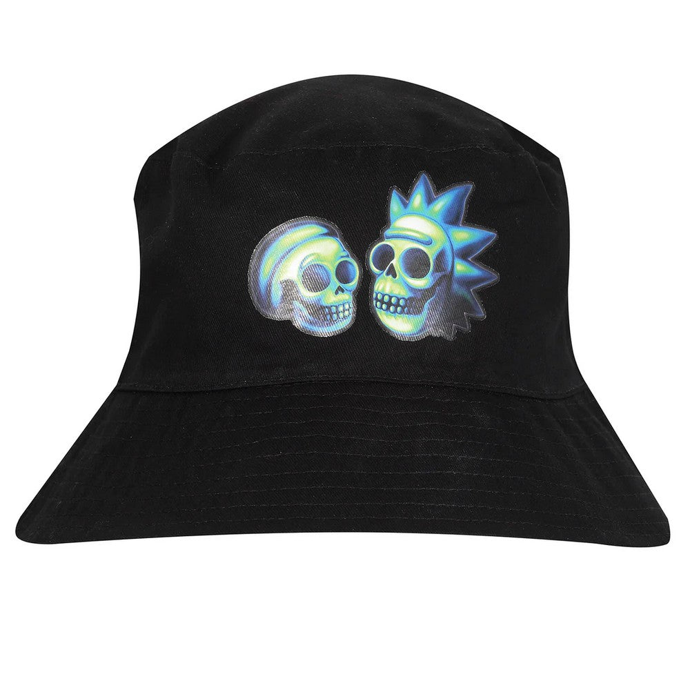 Black - Front - Rick And Morty Skull Reversible Bucket Hat