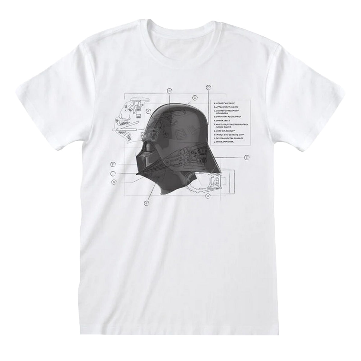 White - Front - Star Wars Unisex Adult Mask Diagram T-Shirt