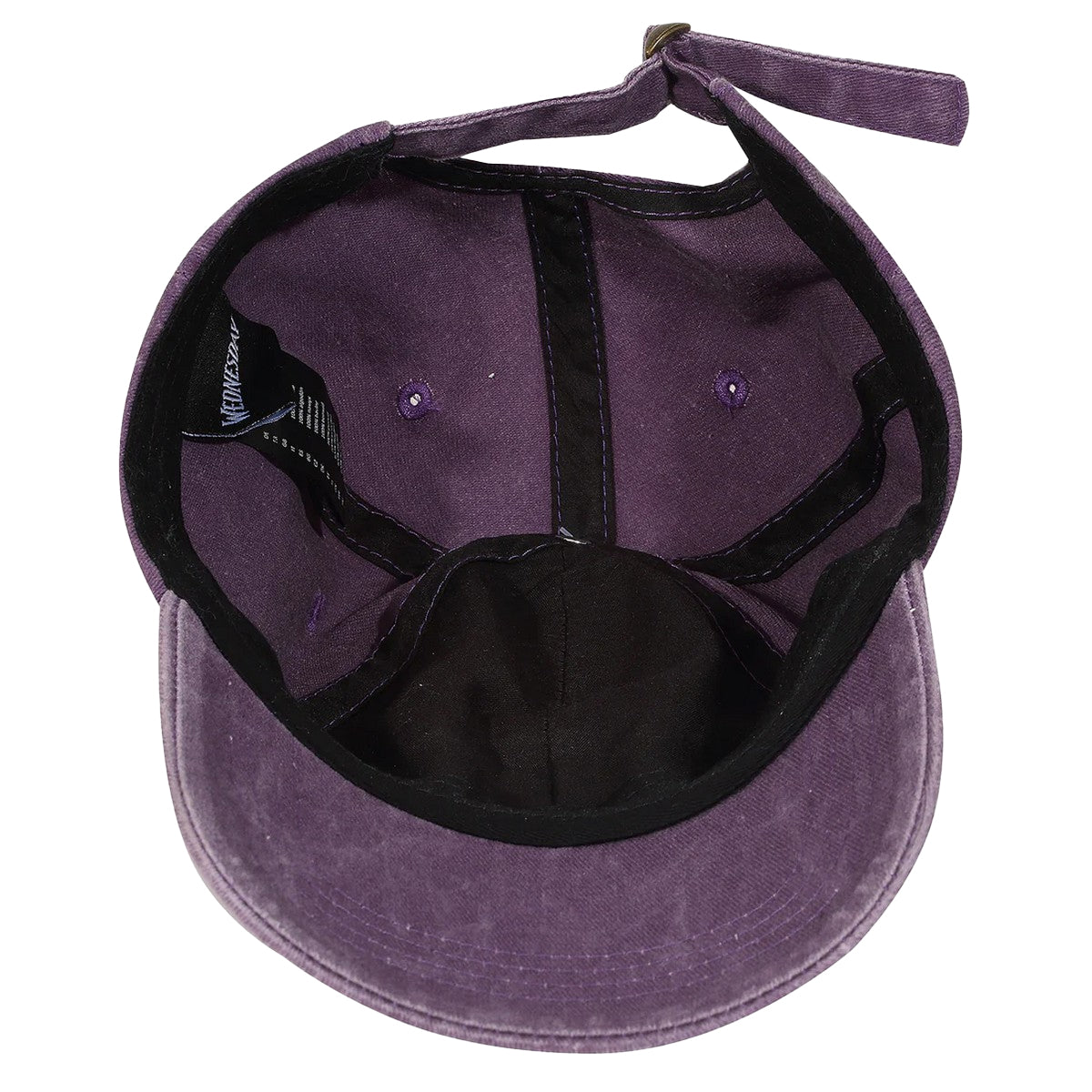 Black-Purple - Back - Wednesday Logo Washed Baseball Cap