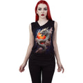 Black - Back - Spiral Womens-Ladies Sun Dragon Sleeveless Tank Top
