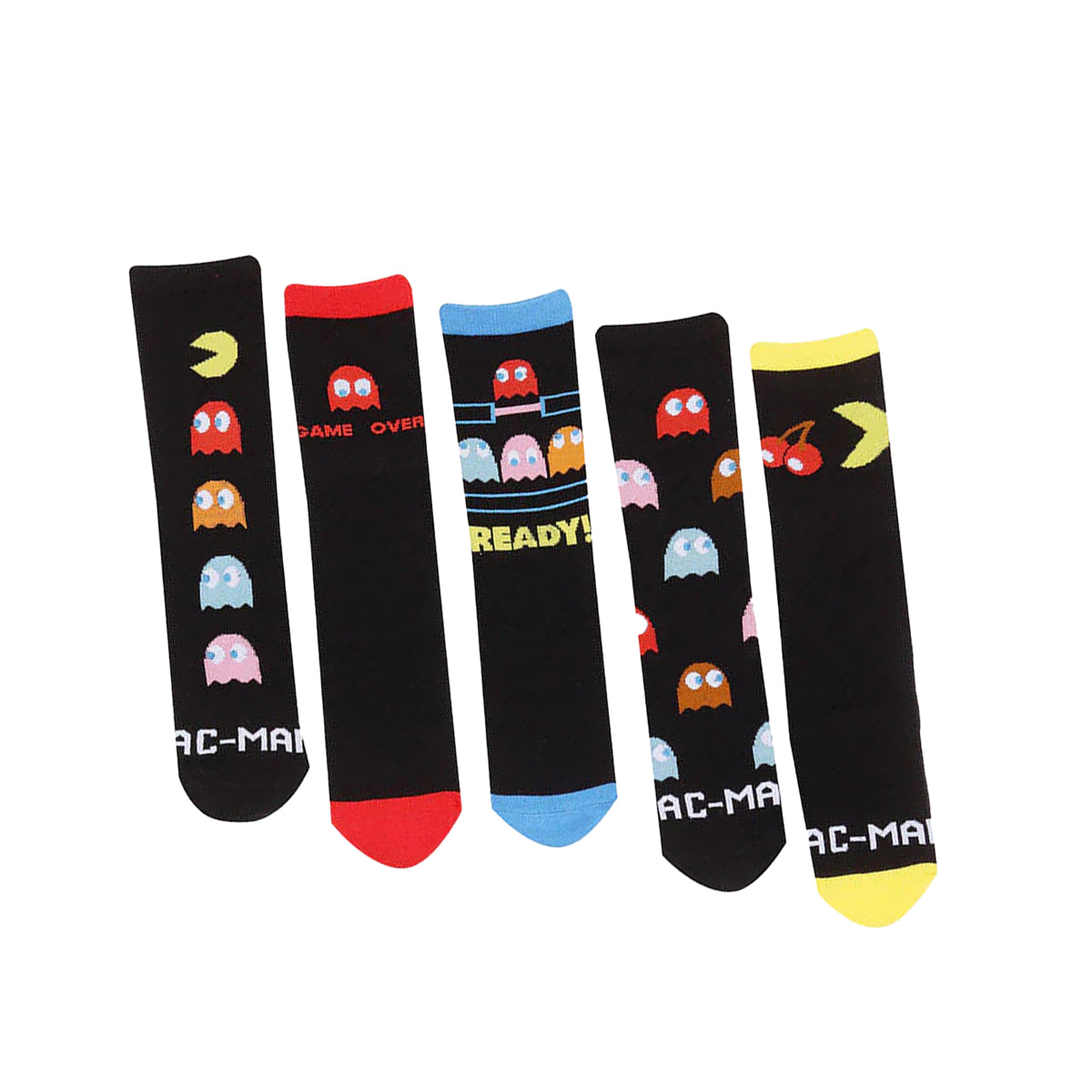 Multicoloured - Front - Pac Man Unisex Adult Socks Set (Pack of 5)