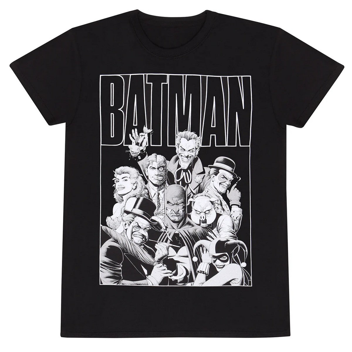 Black - Front - Batman Unisex Adult Rogues Gallery T-Shirt