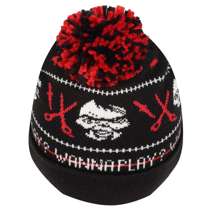 Black-Red - Back - Childs Play Chucky Pom Pom Acrylic Beanie