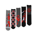 Grey-Black-Red - Front - Deadpool Unisex Adult Socks (Pack of 5)