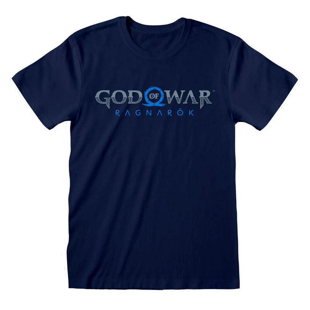 Navy - Front - God Of War Ragnarok Unisex Adult Logo T-Shirt