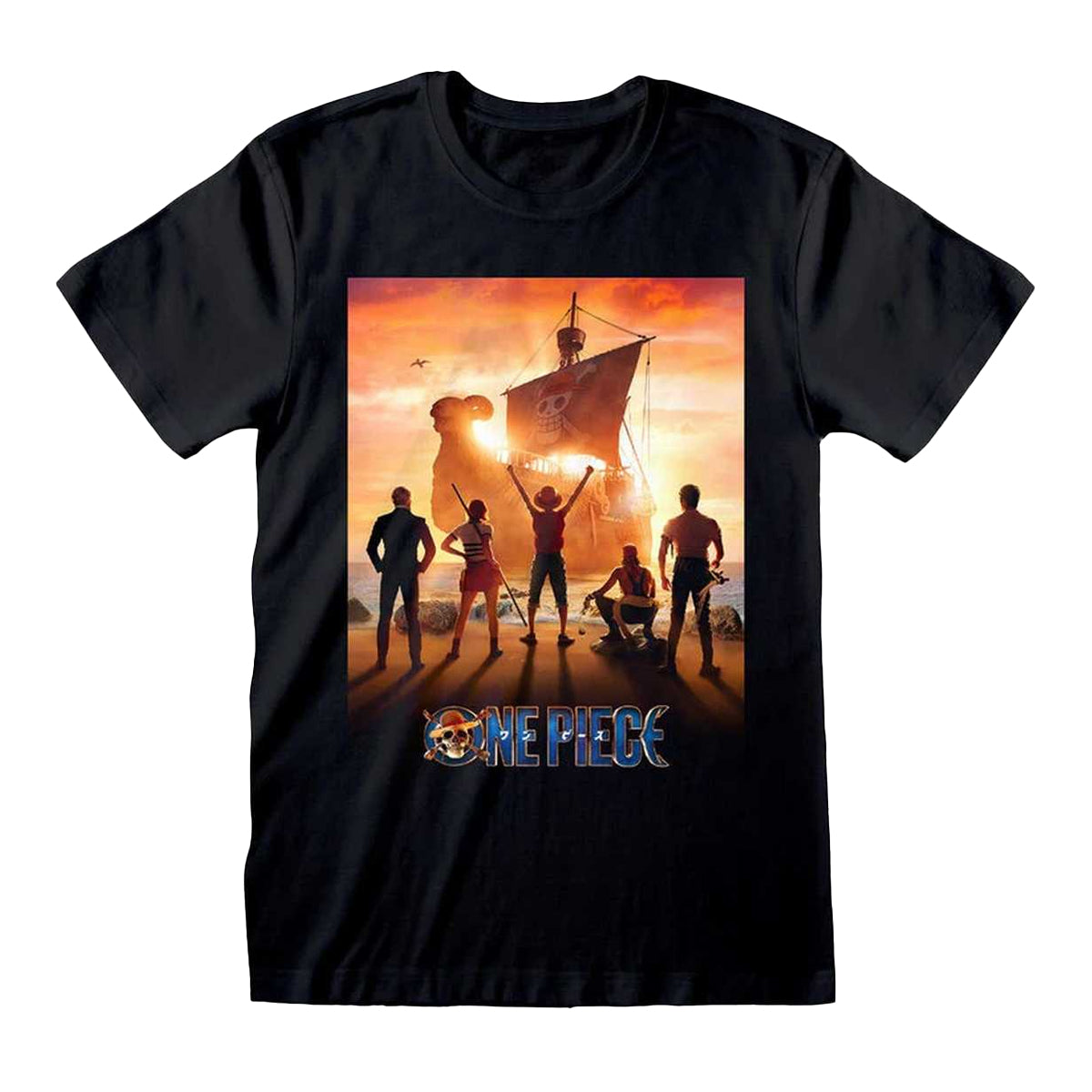 Black - Front - One Piece Unisex Adult Key Art T-Shirt