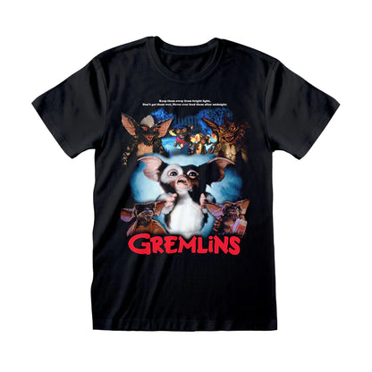 Black - Front - Gremlins Unisex Adult Retro Poster T-Shirt