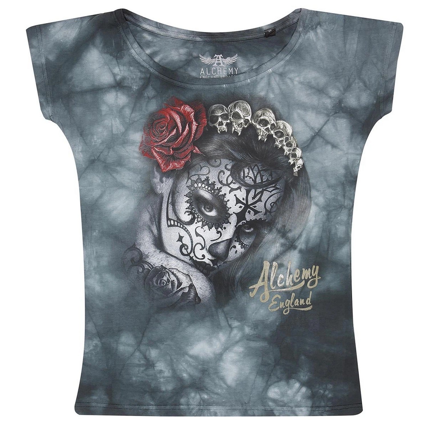 Grey - Front - Alchemy Womens-Ladies Widow´s Weed T-Shirt