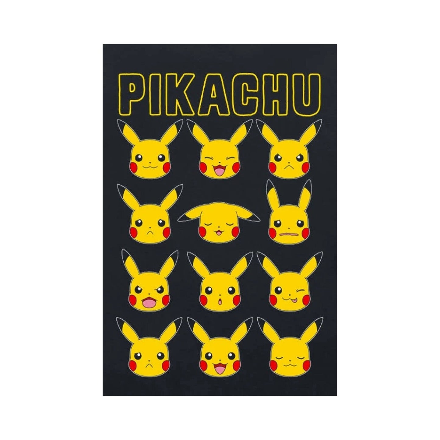 Black - Side - Pokemon Childrens-Kids Pikachu T-Shirt