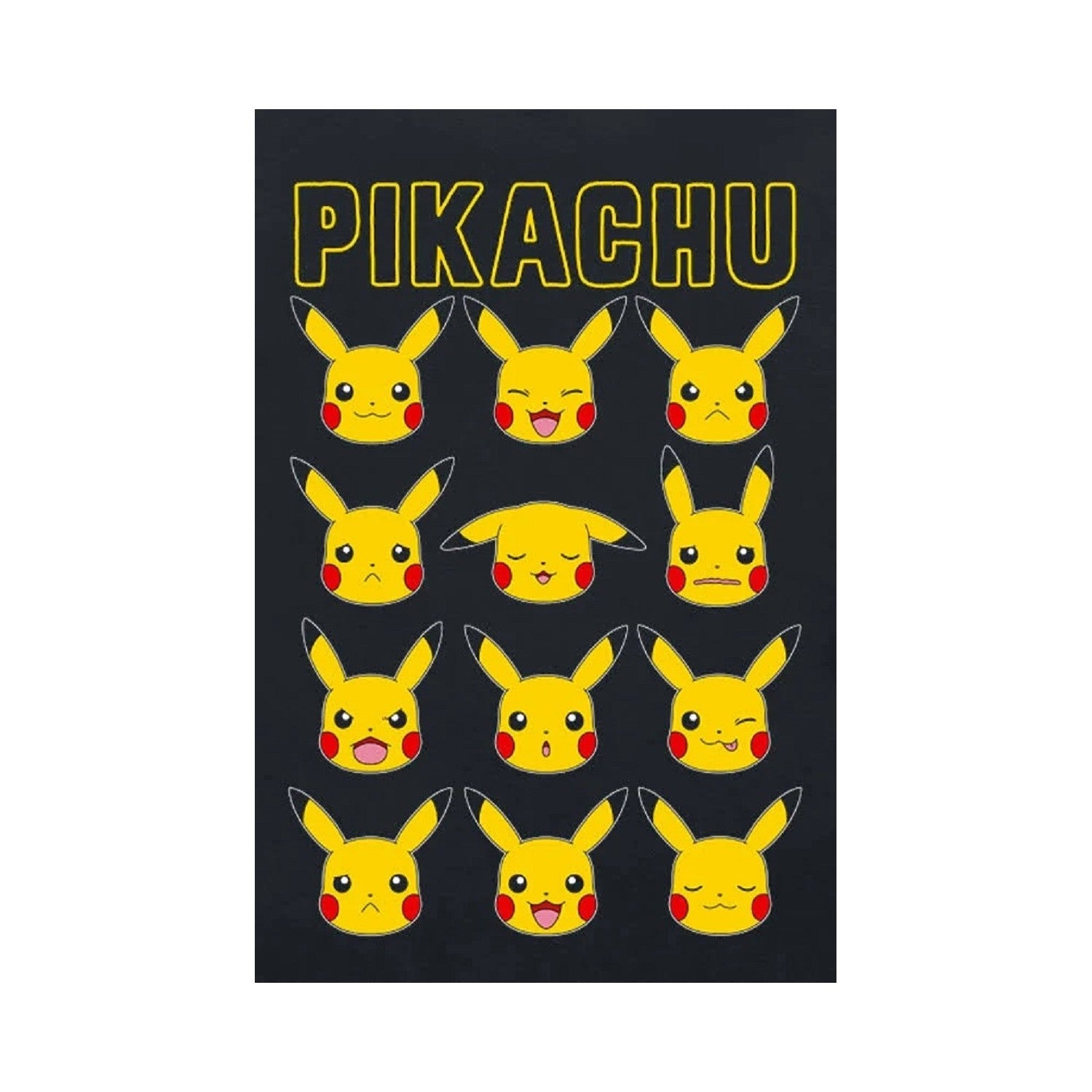 Black - Side - Pokemon Childrens-Kids Pikachu T-Shirt
