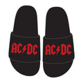 Black - Front - AC-DC Unisex Adult Logo Slippers
