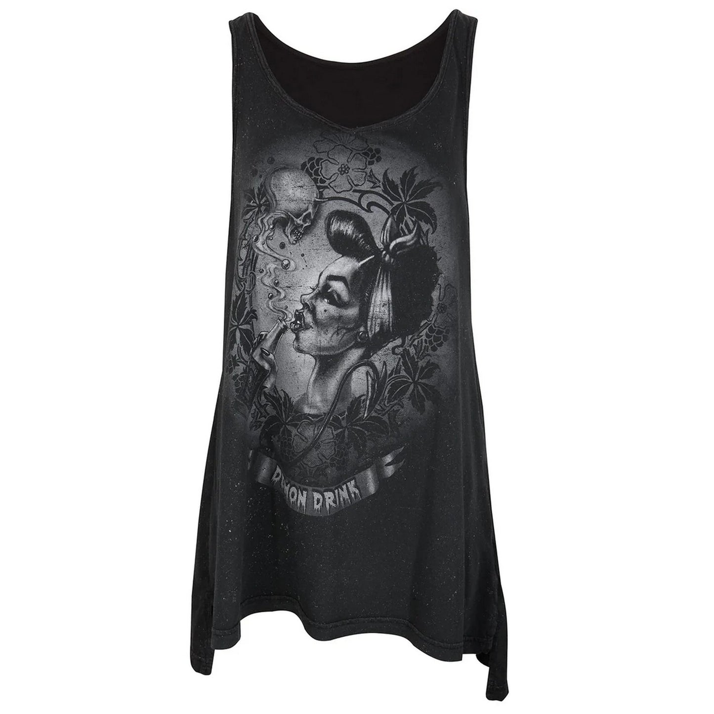 Graphite - Front - Alchemy Womens-Ladies Demon Drink Vest Top