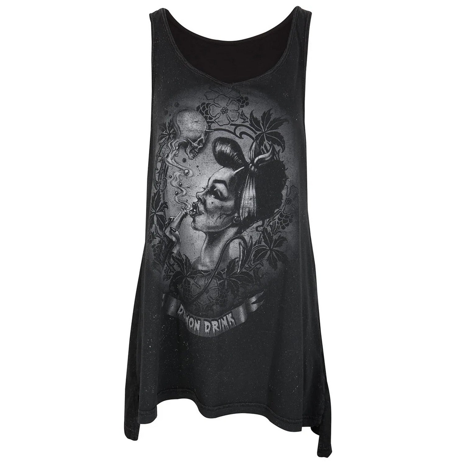 Graphite - Front - Alchemy Womens-Ladies Demon Drink Vest Top