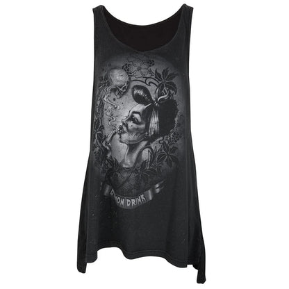Graphite - Front - Alchemy Womens-Ladies Demon Drink Vest Top