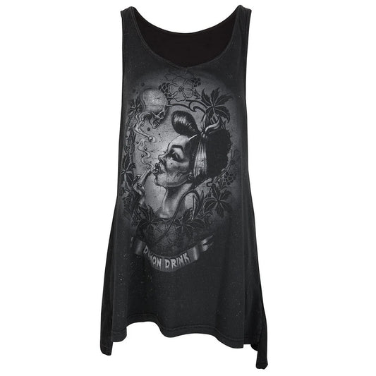 Graphite - Front - Alchemy Womens-Ladies Demon Drink Vest Top