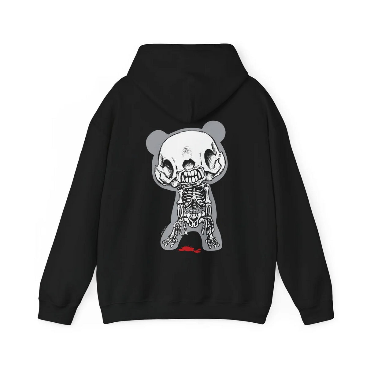 Black - Back - Gloomy Bear Unisex Adult Painted Skeleton Hoodie