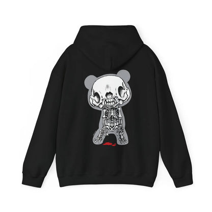 Black - Back - Gloomy Bear Unisex Adult Painted Skeleton Hoodie
