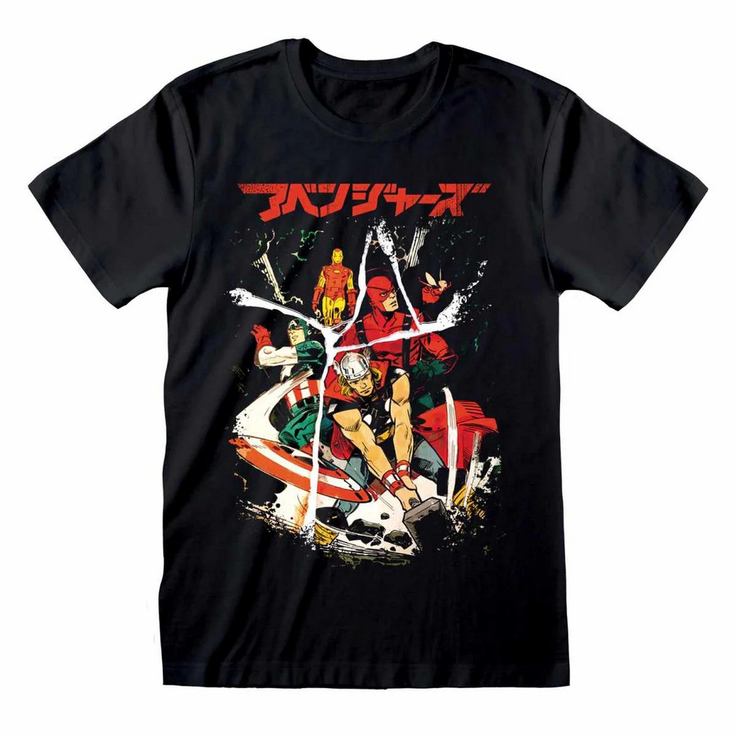 Black - Front - Avengers Unisex Adult Corruption T-Shirt