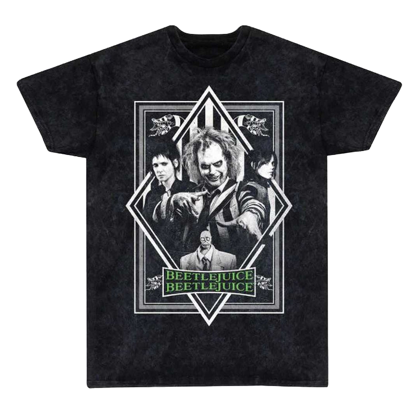 Black-White - Front - Beetlejuice Beetlejuice Unisex Adult Poster Washed T-Shirt