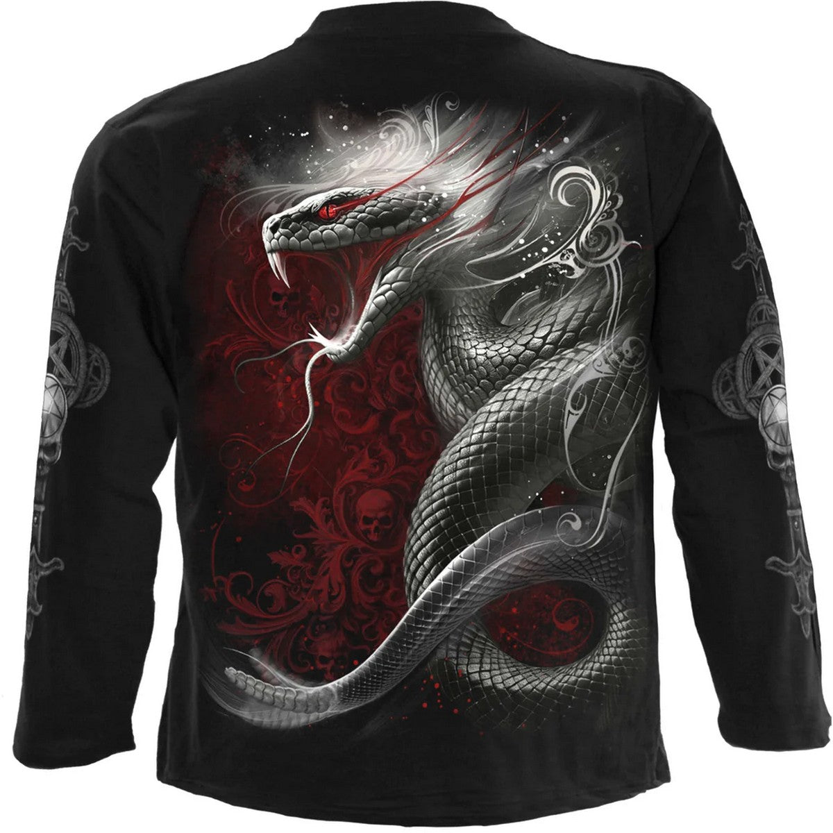 Black - Back - Spiral Direct Unisex Adult Gothic Serpent T-Shirt