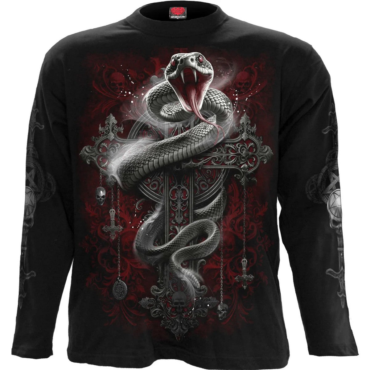 Black - Front - Spiral Direct Unisex Adult Gothic Serpent T-Shirt