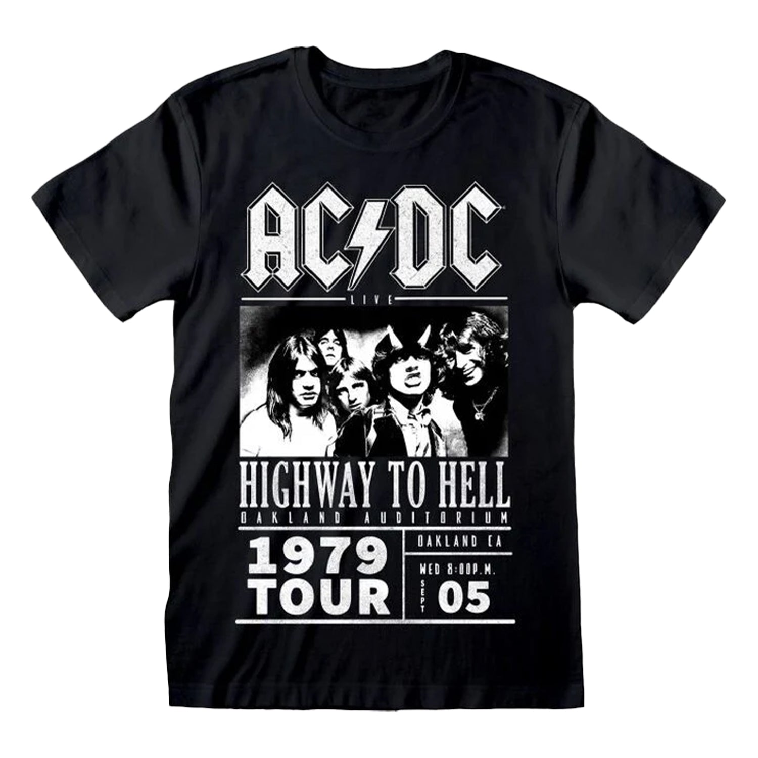 Black - Front - AC-DC Unisex Adult Highway To Hell 1979 Tour T-Shirt
